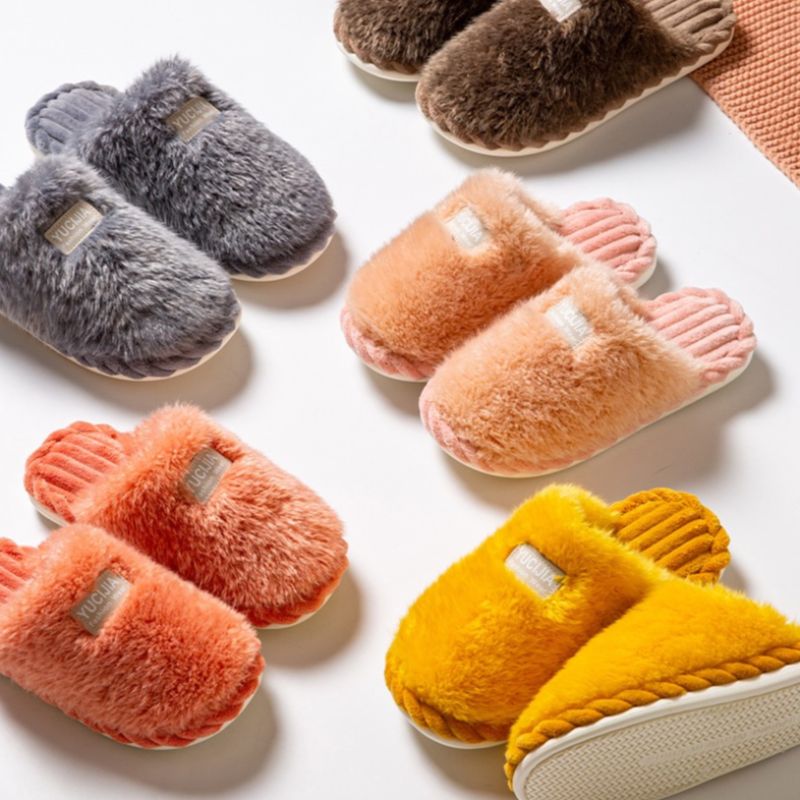 Cotton Slippers Winter Cute Plush Home Home Indoor Warm Couple Hair Slippers Autumn Winter Specification drawing
