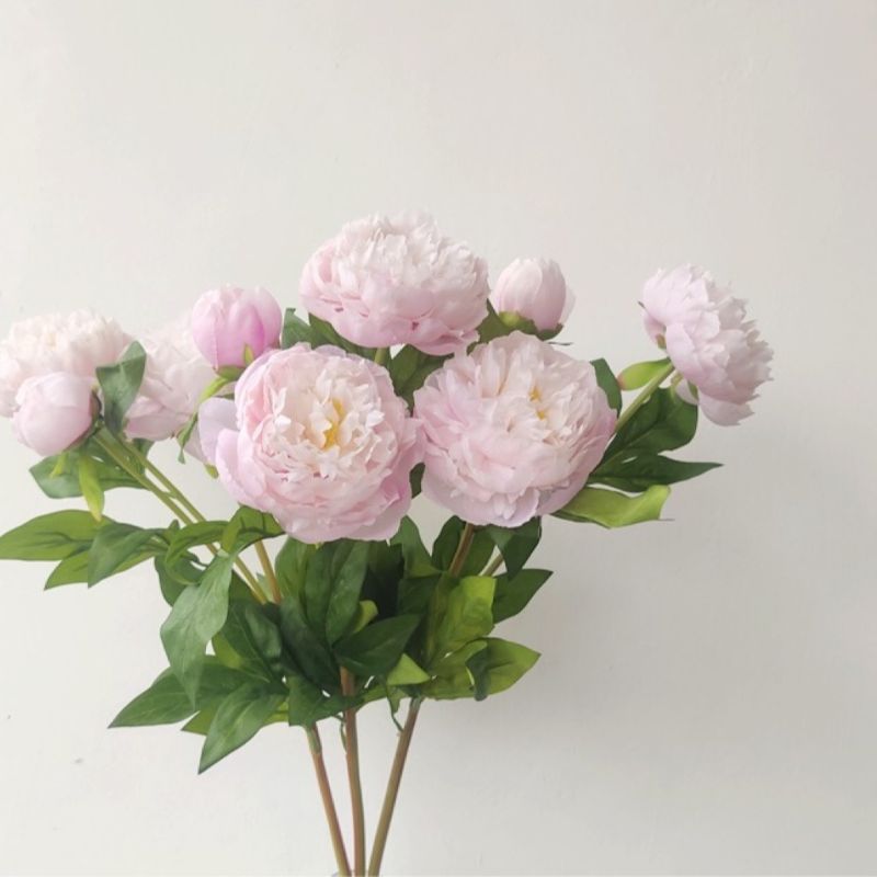 High-quality peony artificial flowers in pink and white for living room decoration, artificial flowers for Internet celebrity shooting props, and space display design Specification image
