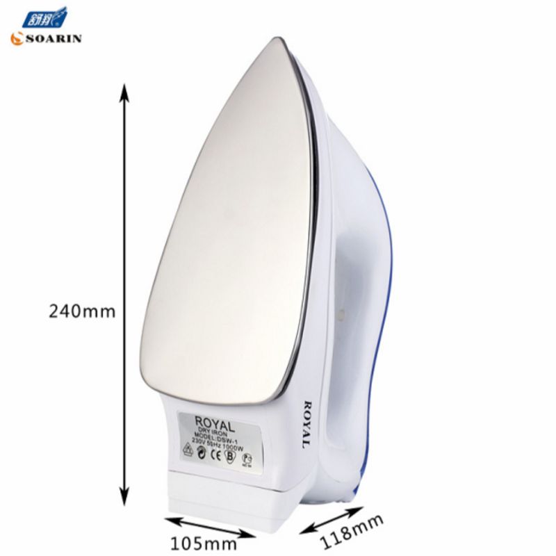 Export English, European standard cross-border SR-1 stainless steel plate dry ironing electric iron, household temperature-adjustable ironing iron Specification image