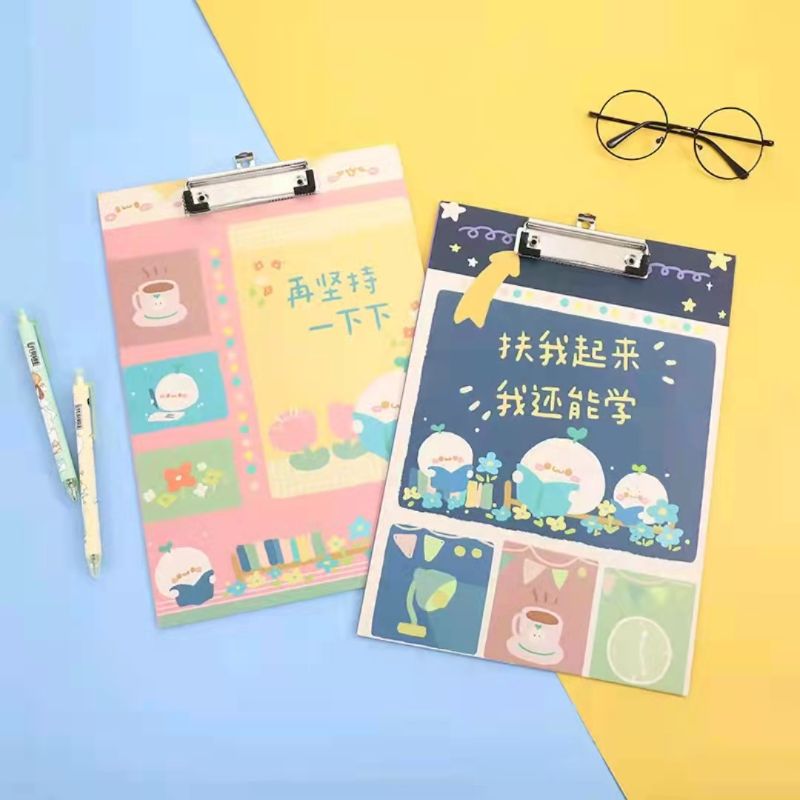 Outstanding student series A4 student board clips, cartoon board clips, cute writing pads, office supplies folders, thickened wooden boards details Picture