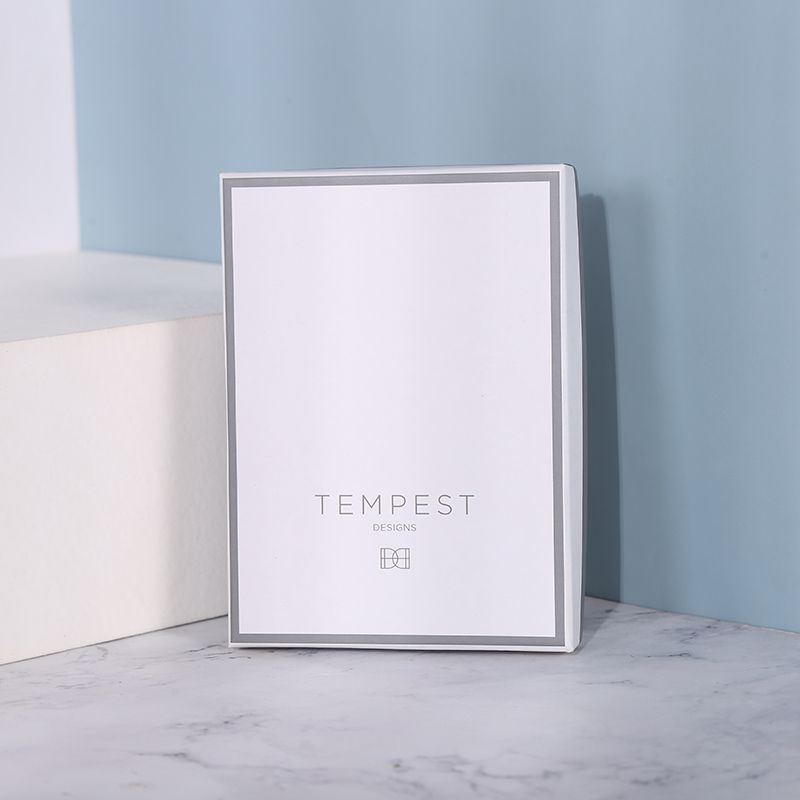 White card gold ribbon jewelry box Specification image