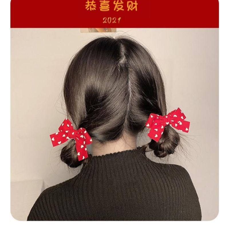 New bow hairpin, Korean princess side cute hairpin, hair accessory, headwear for women Specification image