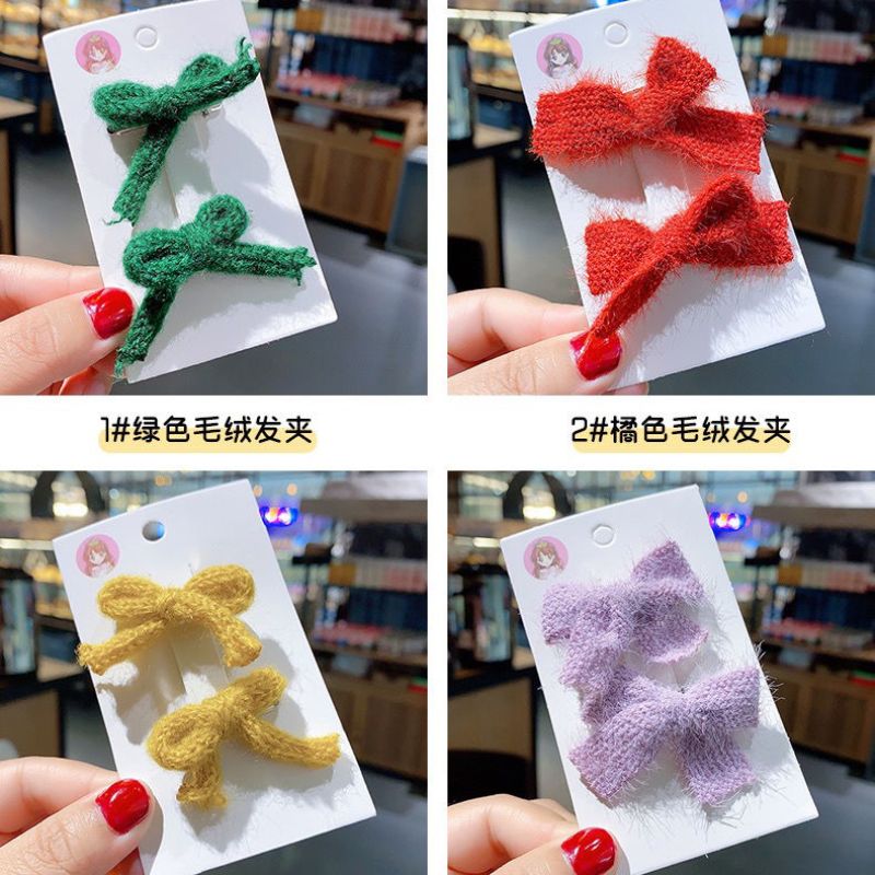 New bow hair clips for Korean children, girls, babies, princesses, cute side hair clips, hair accessories, and headwear for girls