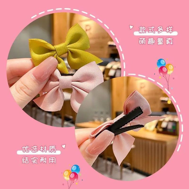 New bow hair clips for Korean children, girls, babies, princesses, cute side hair clips, hair accessories, and headwear for girls details Picture