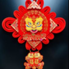 刺绣狮子头四角花中国结节庆喜庆