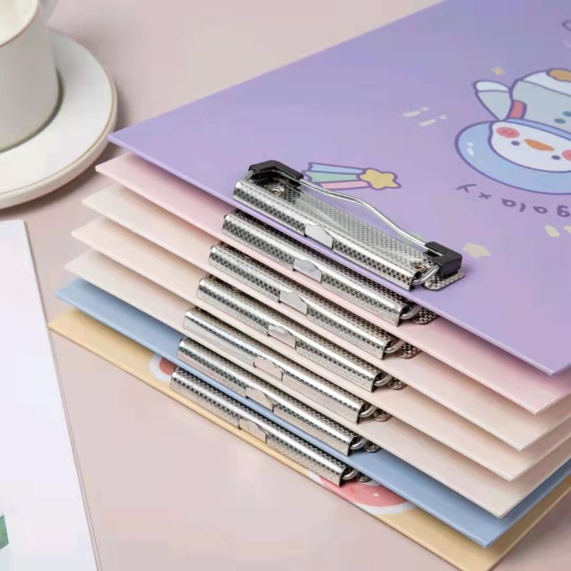 A4 student board clips from the cute Style Park cartoon board series, high appearance level file folder writing pad Application Scenario