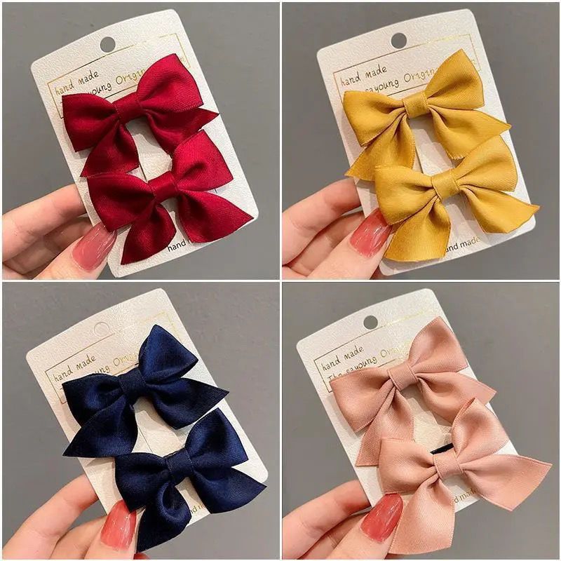 New bow hair clips for Korean children, girls, babies, princesses, cute side hair clips, hair accessories, and headwear for girls