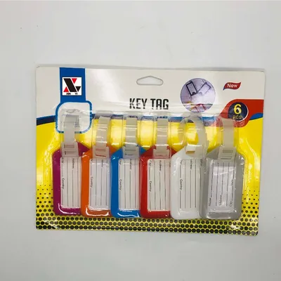 Color Luggage Tag 6Pc Suction Card Package