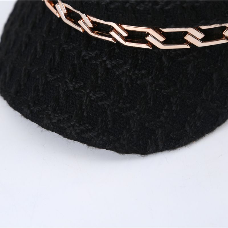 Gold Chain Military Hat - Wearing Style