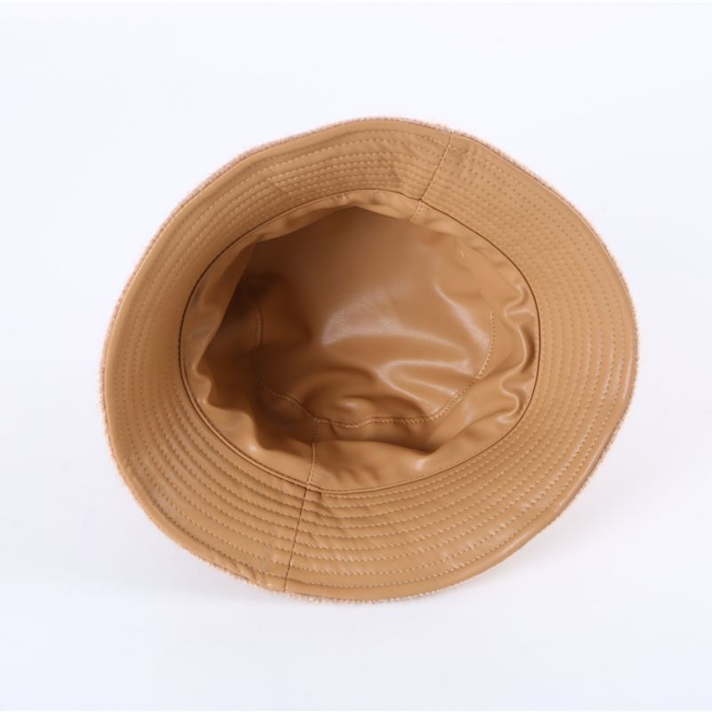 Autumn And Winter Pu+ Polyester Double-Sided Fisherman Hat Hat Fashion Hat Three Colors In Stock Item Picture