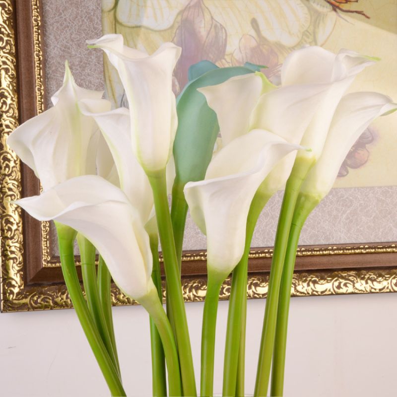 High-end touch, half-open calla lily, alocasia, artificial artificial flowers, decorative flowers, silk flowers, plastic flowers, dried flowers, flower arrangement for the living room details Picture