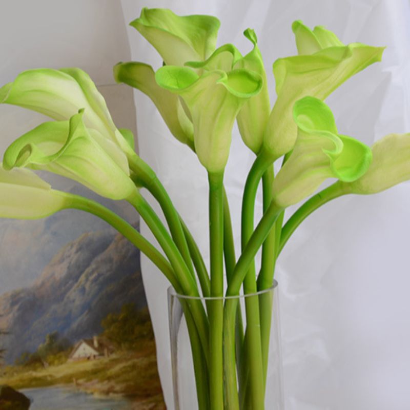 High-end touch, half-open calla lily, alocasia, artificial artificial flowers, decorative flowers, silk flowers, plastic flowers, dried flowers, flower arrangement for the living room Item Picture