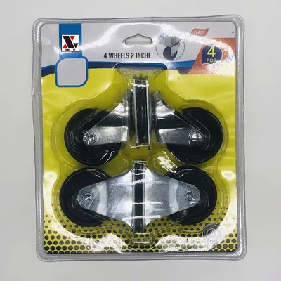 Black Rubber Wheel 2 Movable 2 Fixed Double Bubble Case Packing 4Pc