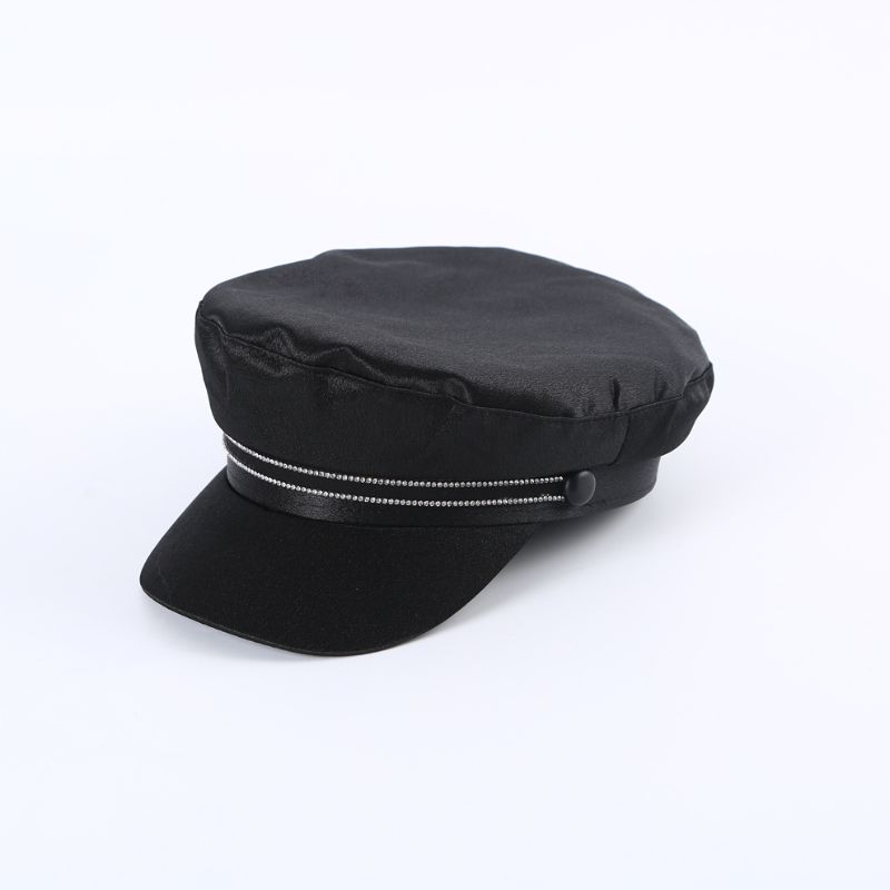 Autumn And Winter Two Diamond Strip Color Ding Army Hat Navy Hat Fashion Hat One Color In Stock Specification drawing