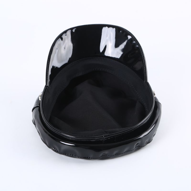 Autumn And Winter Arrow Chain Bright Leather Military Hat Navy Hat Fashion Hat One Color In Stock Item Picture