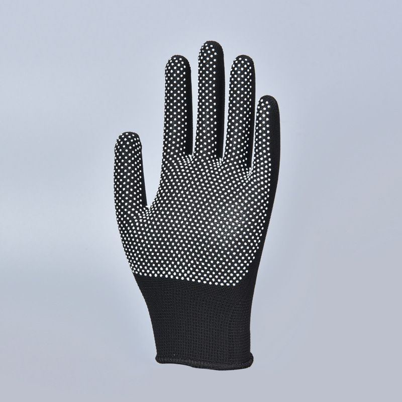 厂家直销劳保防护手套 13针尼龙点塑点胶点珠手套 防滑耐磨手套