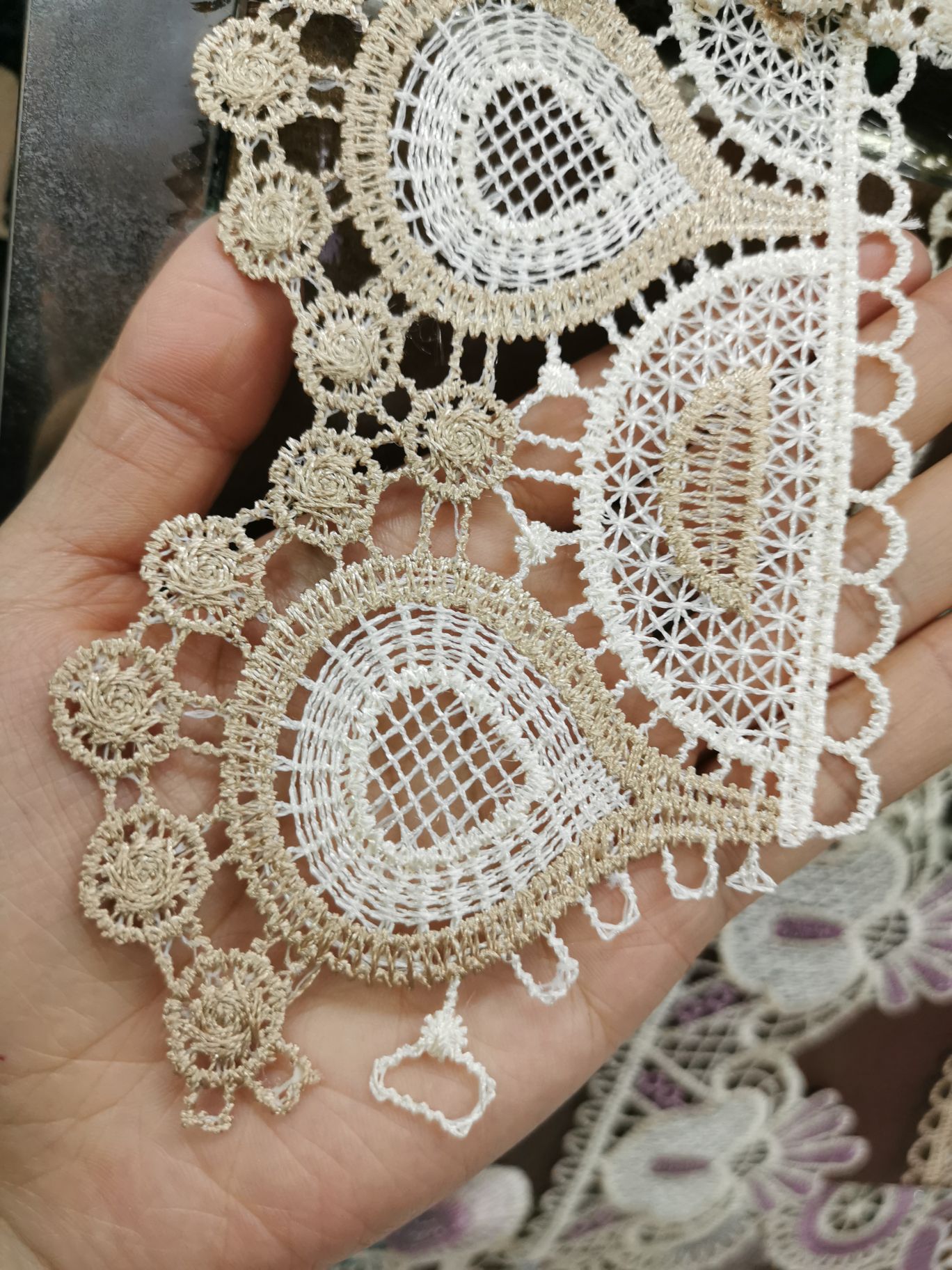 Two-Tone Lace Water-Soluble Embroidery Lace details Picture