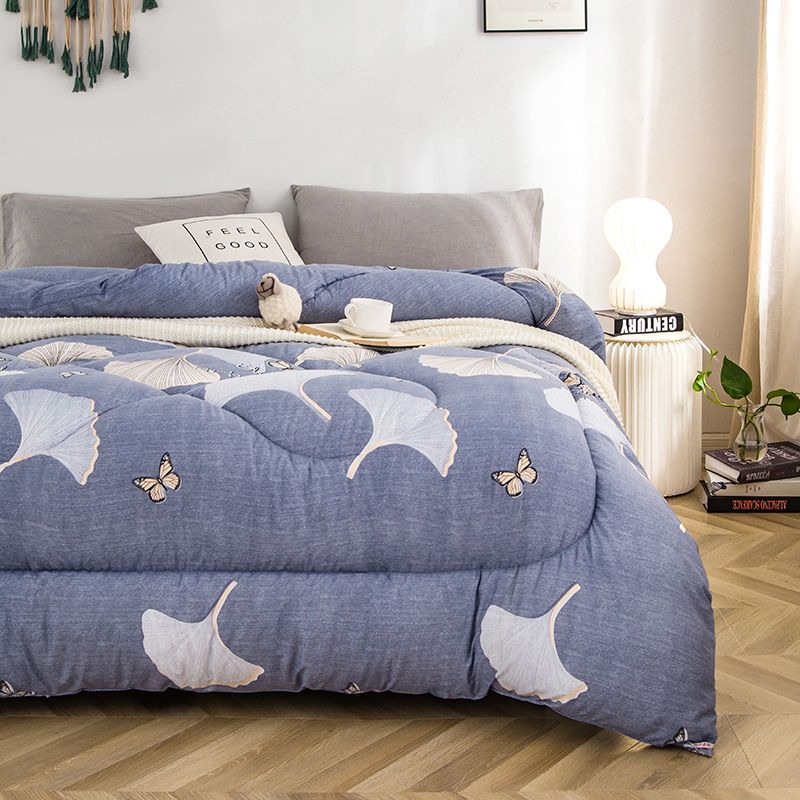 2022 New aloe cotton printing thickened winter by summer cold feeling silk bamboo fiber core bedding Gingko love Specification drawing