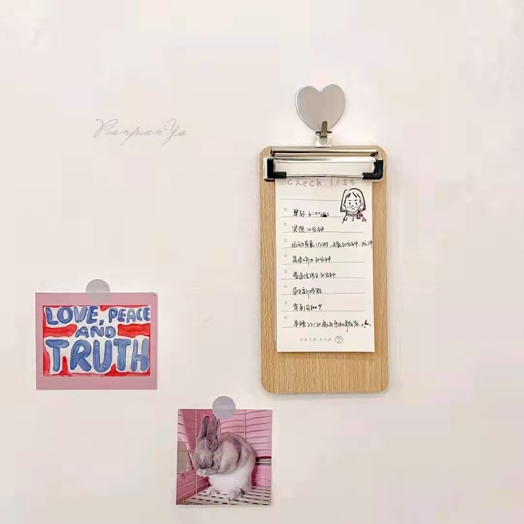 48K板夹票据夹办公用品写字垫板加厚木质实用板夹带挂钩菜单夹详情5