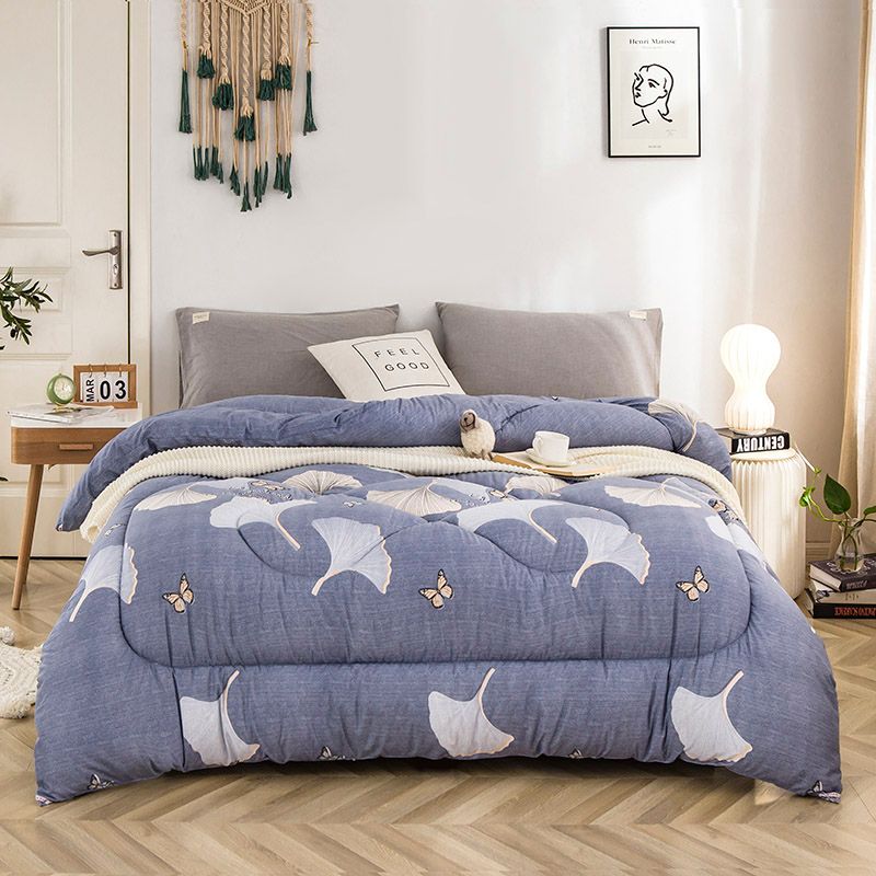 2022 New aloe cotton printing thickened winter by summer cold feeling silk bamboo fiber core bedding Gingko love Application Scenario