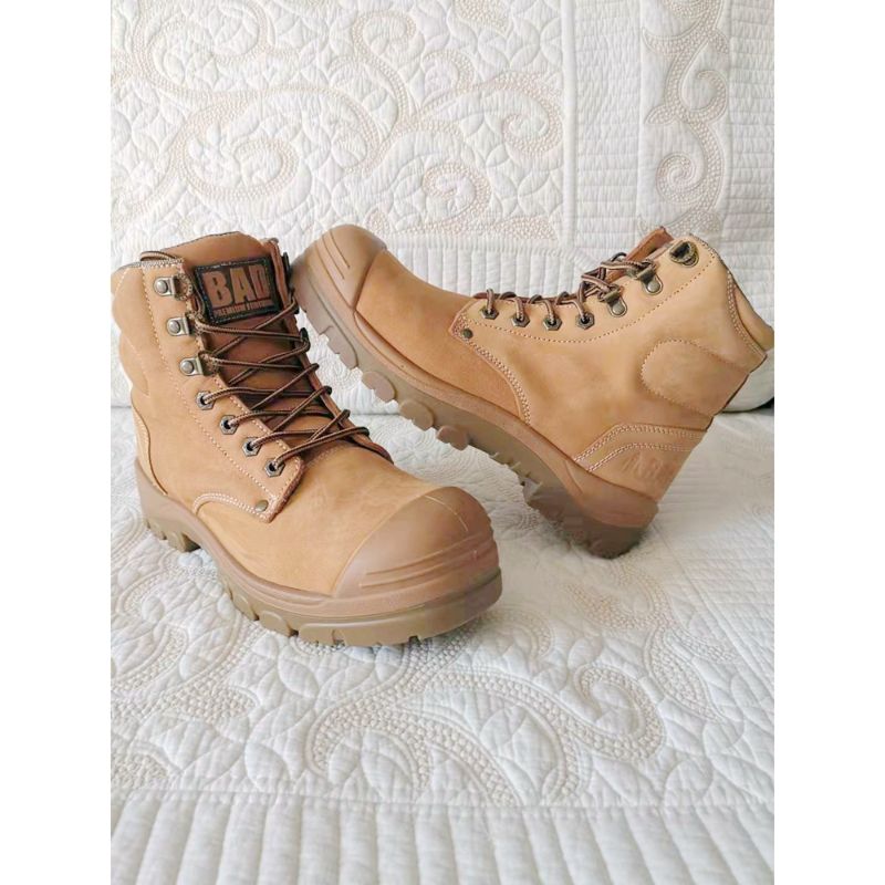 头层牛皮劳保鞋钢包头防砸中帮真皮安全鞋防滑户外工作鞋登山鞋8760开心鞋业