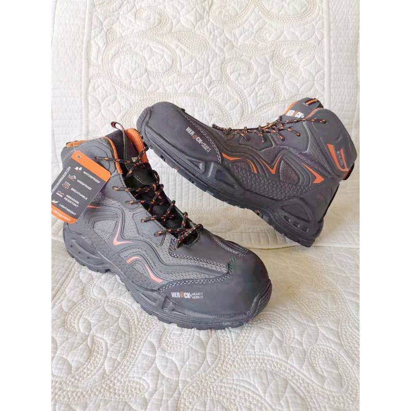 头层牛皮劳保鞋钢包头防砸中帮真皮安全鞋防滑户外工作鞋登山鞋8757开心鞋业