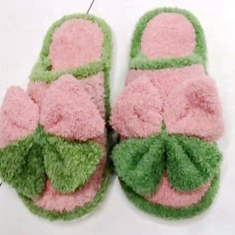 Woolly Floor Cotton Shoes Household Warm Slippers Winter Indoor Plush Cotton Slippers 4338 Red Yan Shoes details Picture