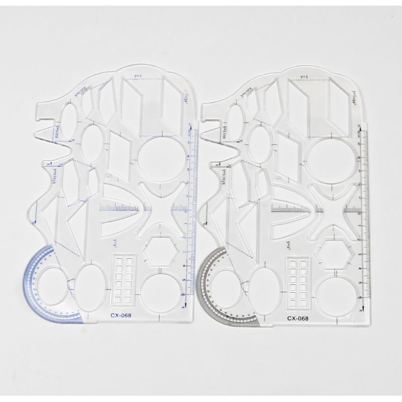 几何函数图形尺子高中学生数学画图多功能模板尺大象透明尺绘图尺详情6