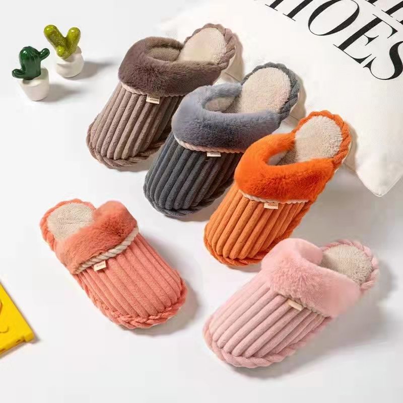 Guo Xiaohua Shoes Foreign Trade Wholesale Autumn And Winter Home Warm Slippers Cute Plush Shoes Men And Women Home Slippers 030 details Picture