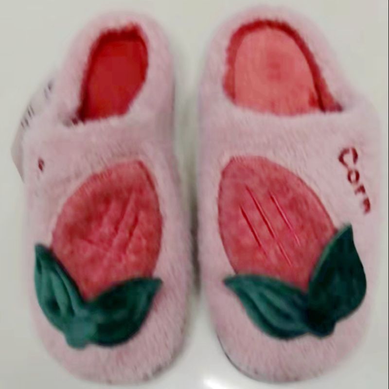 Home Warm Slippers Winter Indoor Plush Cotton Slippers Floor Cotton Shoes 8772 Red Yan Shoes details Picture