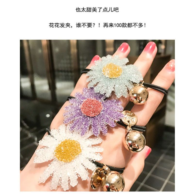 Korean super ethereal forest-style Daisy hair clips, ins bangs rhinestone BB clips, Japanese sweet rhinestone hair ties details Picture