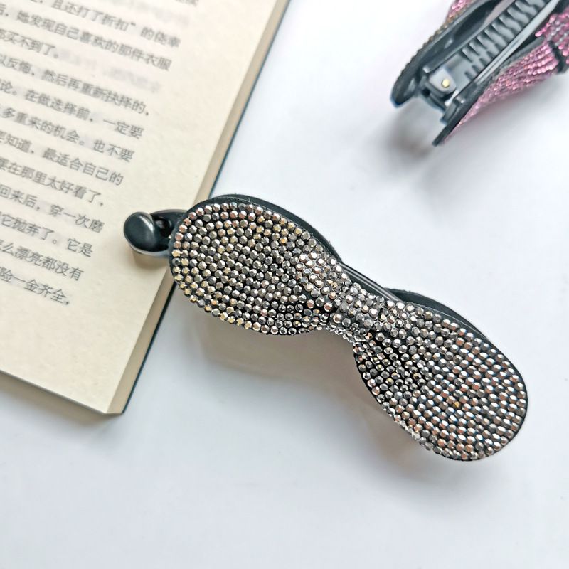 New summer banana clip, handcrafted hot diamond ponytail clip, sweet Korean vertical clip, simple and elegant twist claw clip details Picture