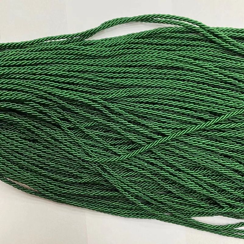 0.3绿色涤纶三股绳鞋饰帽子服装辅料绳工艺品装饰用品绳图