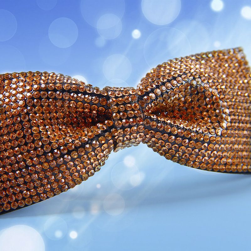 Handcrafted fabric hot diamond hair clips, women's bow tie hair accessories, medium-sized bow tie spring clips Specification image