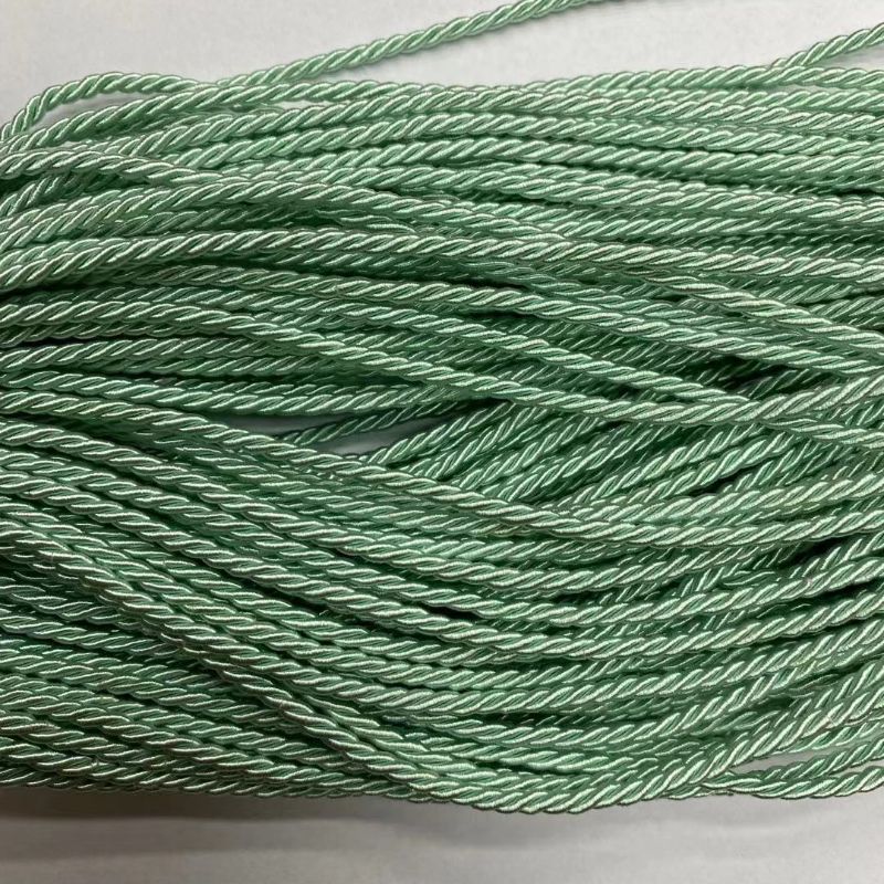 0.3浅绿色涤纶三股绳鞋饰帽子服装辅料绳工艺品装饰用品绳