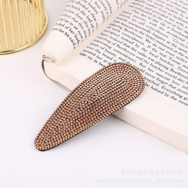Ribbon hair clips for women, handcrafted fabric with hot diamonds, bow, rhinestone and straight clips, simple hair accessories Specification image