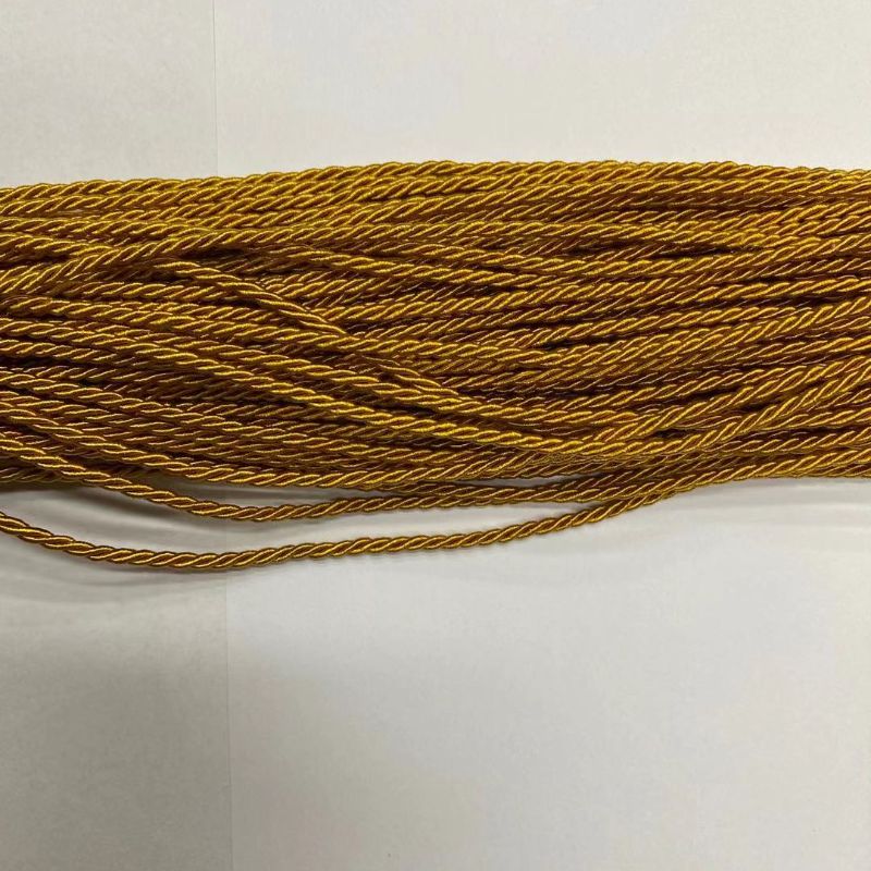 0.3 Orange polyester three-strand rope for shoes, hats, clothing accessories, handicrafts and decorative items details Picture