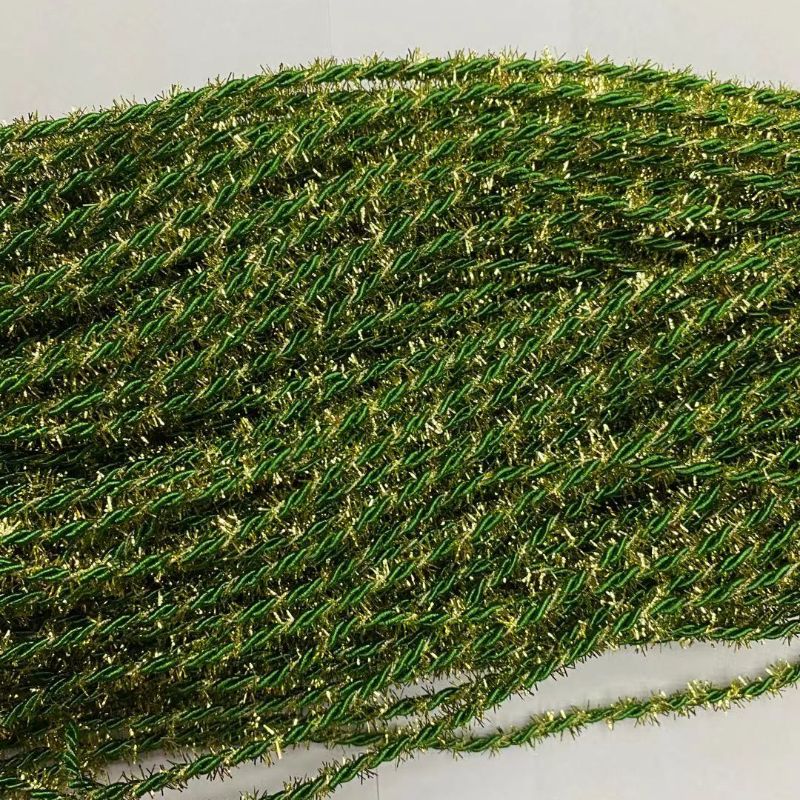0.3绿+金毛涤纶三股绳鞋饰帽子服装辅料绳工艺品装饰用品绳图
