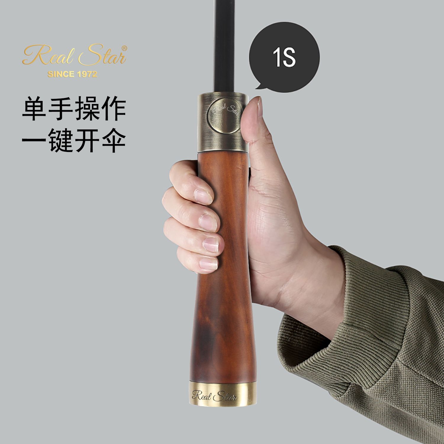 1915 Straight Handle Golf Men's Business Umbrella Long Handle 16 Bone Umbrella Solid Wood Handle Business Umbrella Wholesale Application Scenario