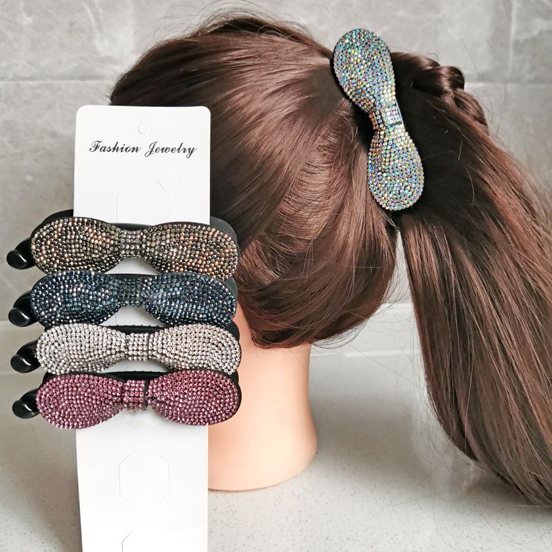 New summer banana clip, handcrafted hot diamond ponytail clip, sweet Korean vertical clip, simple and elegant twist claw clip