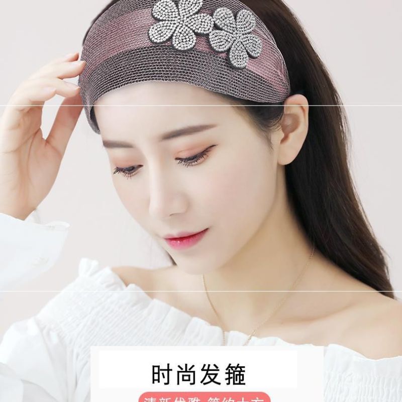 Wide-brimmed bangs, women's wide hair band, covering white hair, pressing hair, anti-slip, hollowed-out headband, hair clip, headwear Specification image