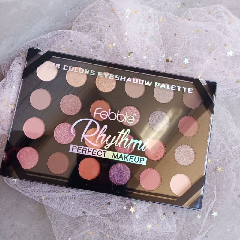 Febble24-color coffee-colored milk tea-colored pearlescent matte eyeshadow, ins super popular eyeshadow palette, new export products for foreign trade Specification image