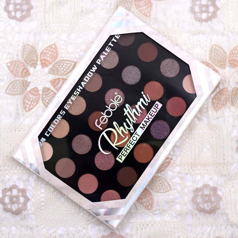 Febble24-color coffee-colored milk tea-colored pearlescent matte eyeshadow, ins super popular eyeshadow palette, new export products for foreign trade details Picture