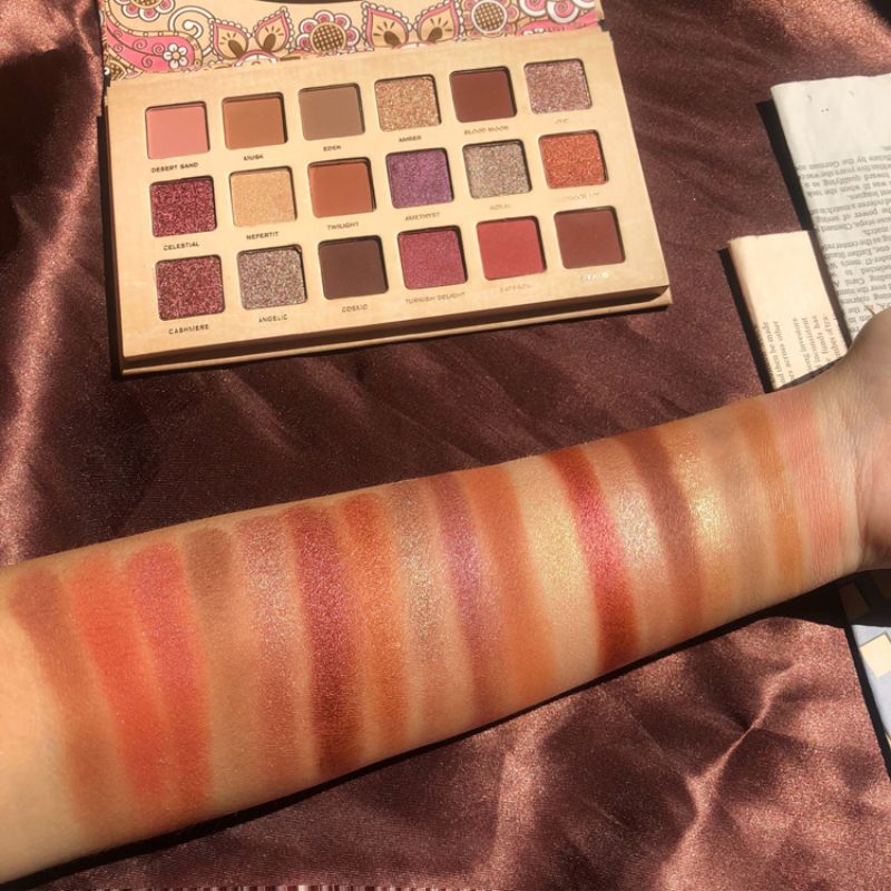 febble 18-color ins eyeshadow palette: Pearlescent, matte, polarized, dry and wet, nude, beginner's girlish, wine red rose Item Picture