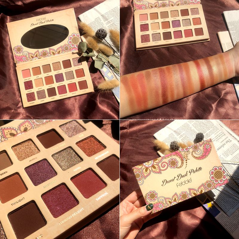febble 18-color ins eyeshadow palette: Pearlescent, matte, polarized, dry and wet, nude, beginner's girlish, wine red rose Application Scenario