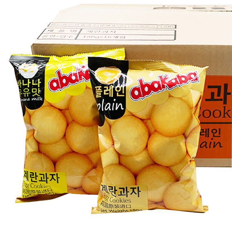 韩国进口阿巴咔巴香蕉牛奶鸡蛋味饼干180g办公室零食下午茶详情图5