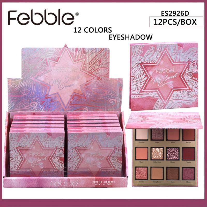 Foreign Trade Model [12 Sets] Es2926d Pink 12 Color Eyeshadow Mashed Potatoes Glitter New Febble details Picture