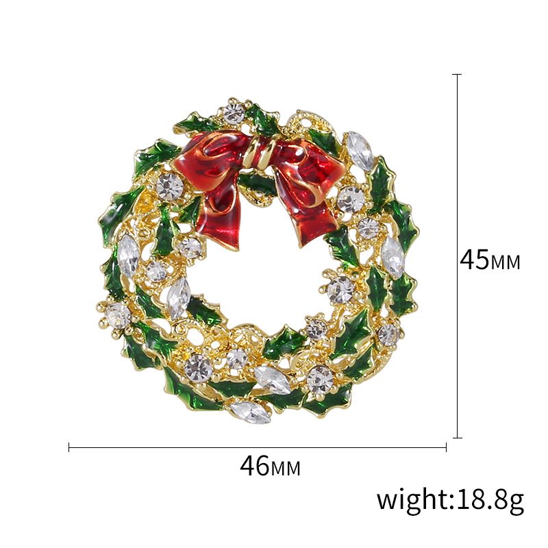 Factory direct sales of popular European and American water diamond Christmas wreaths, brooches, simple and fashionable clothes and accessories Specification image