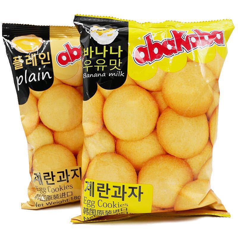 韩国进口阿巴咔巴香蕉牛奶鸡蛋味饼干180g办公室零食下午茶详情图3