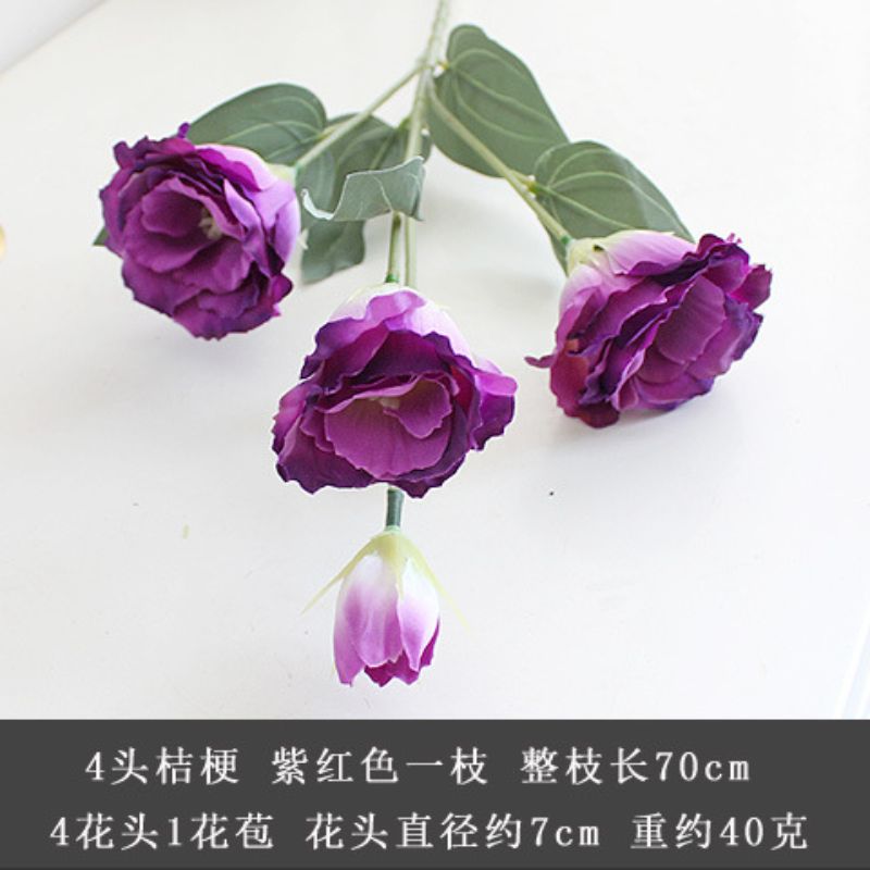 4-head artificial flower, delphinium, high-end silk flower, dried flower, home decoration, wedding and wedding bouquet decoration manufacturer wholesale details Picture